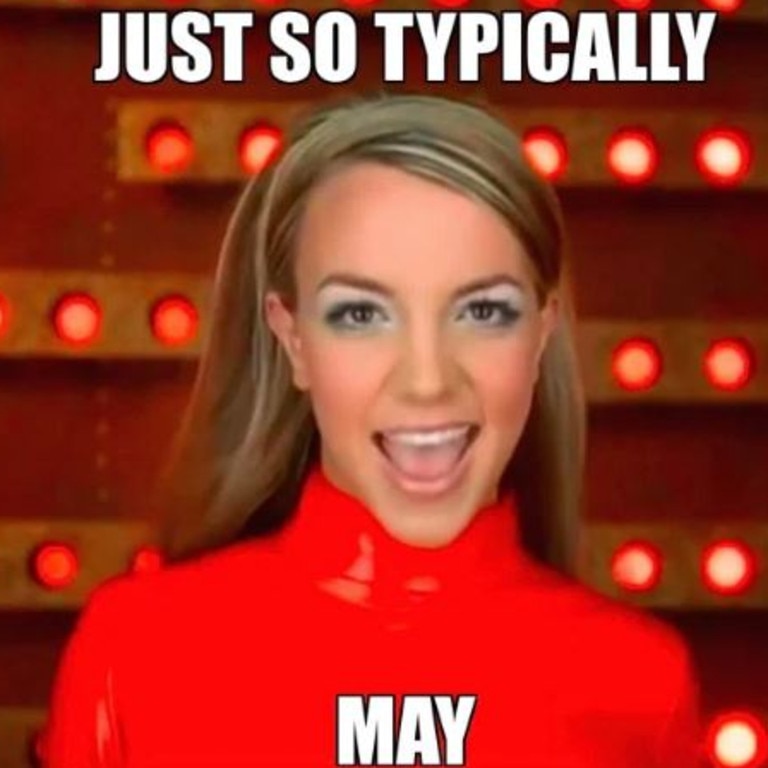 Fans replaced the meme with this lyric by Britney. Picture: Twitter