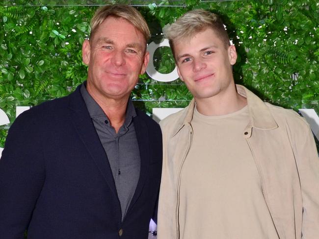 Shane and Jackson Warne at the All In For Charity Poker Night at the Melbourne Museum on Thursday, December 12, 2019.PICTURE: FIONA BYRNE/SUPPLIED