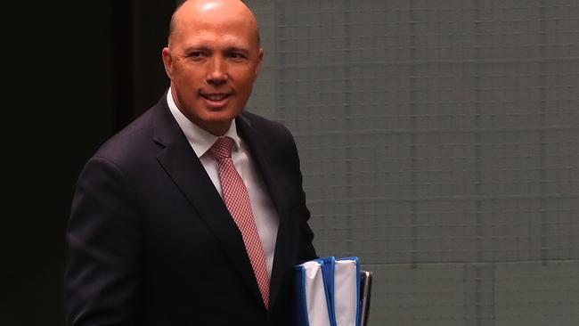 Peter Dutton arrives for Question Time Picture Kym Smith.