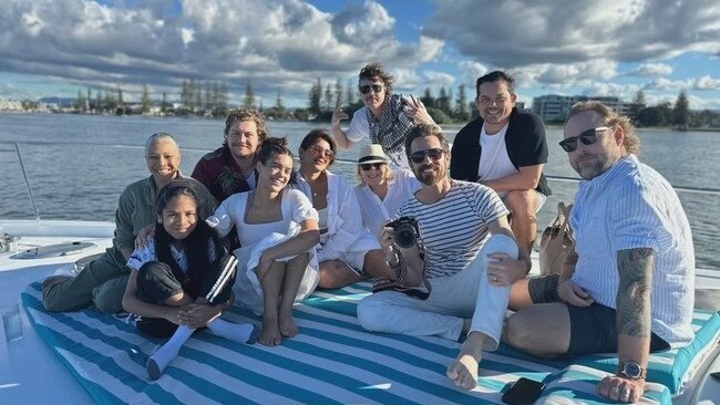 The cast of The Bluff including Priyanka Chopra Jonas on yacht in Southport. Photo: Instagram