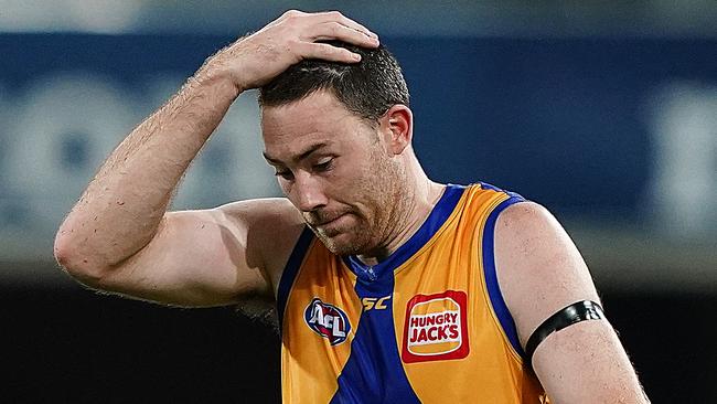 Jeremy McGovern after West Coast’s loss to Gold Coast. Picture: AAP