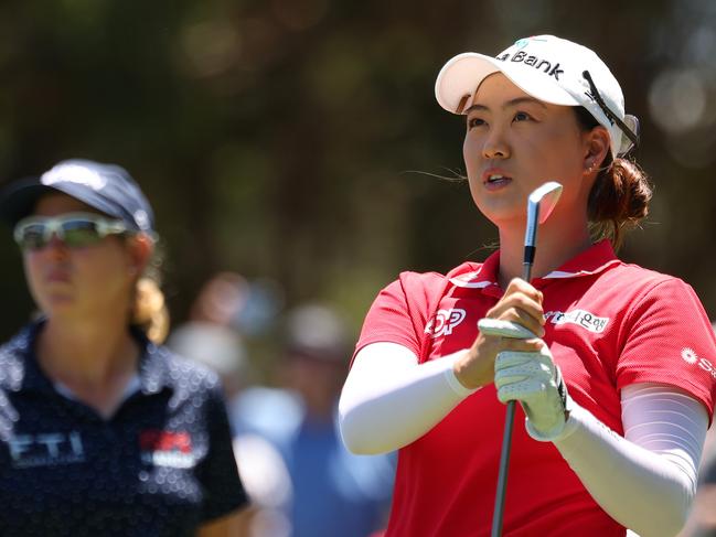 SYDNEY, AUSTRALIA - DECEMBER 03: Minjee Lee of Australia looks on after teeing off on the 4th hole during the ISPS HANDA Australian Open at The Australian Golf Course on December 03, 2023 in Sydney, Australia. (Photo by Matt King/Getty Images)