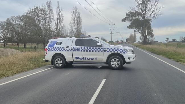 Police remained on scene to investigate the collision. Picture: Jack Colantuono