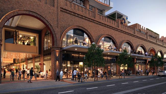 Artist's impression of the retail, food and beverage precinct at the Market Square development. Picture: Supplied by ICD Property