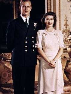 Princess Elizabeth and Prince Philip, at Buckingham Palace shortly before their wedding. Picture: Getty Images.