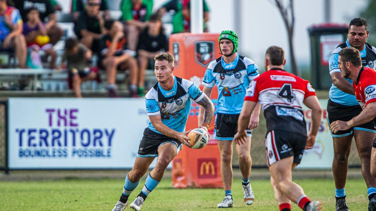 Jayden Sneddon as Northern Sharks take on Litchfield Bears in the 2023 NRL NT grand final. Picture: Pema Tamang Pakhrin