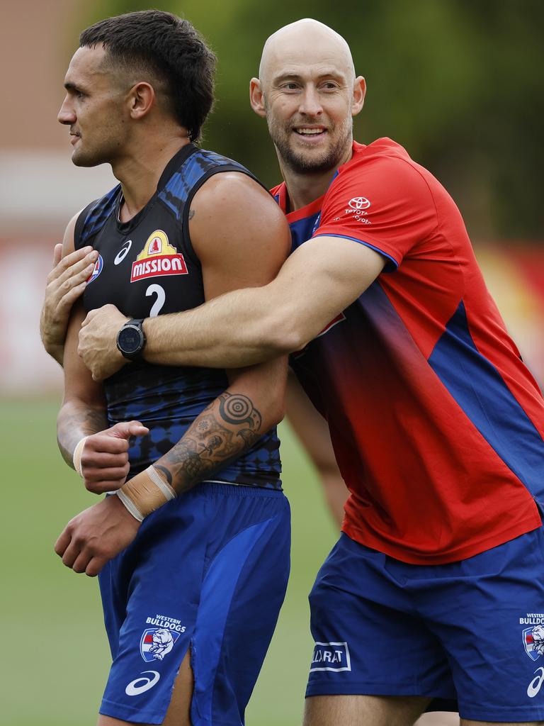 Jamarra Ugle-Hagan with assistant coach Ben Reid. Picture: Michael Klein