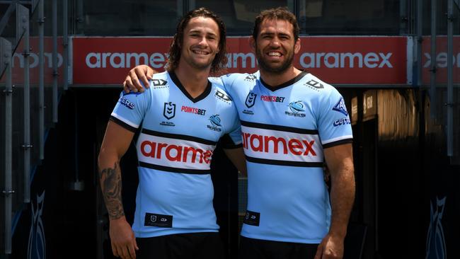 Cronulla recruits Dale Finucane and Nicho Hynes. Picture: NRL Photos