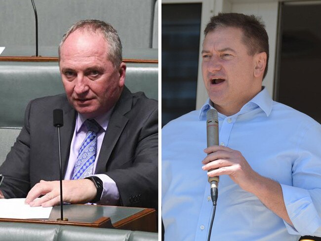 Barnaby Joyce, left, and Queensland MP Llew O'Brien, right.