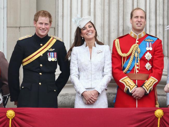 All smiles for Harry, Kate and Will at Trooping the Colour in 2014. Picture: Chris Jackson/Getty Images