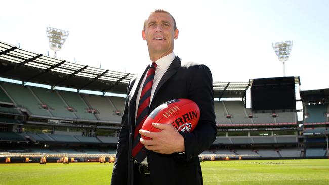 Simon Goodwin was officially unveiled as Melbourne’s coach. Photo: Norm Oorloff