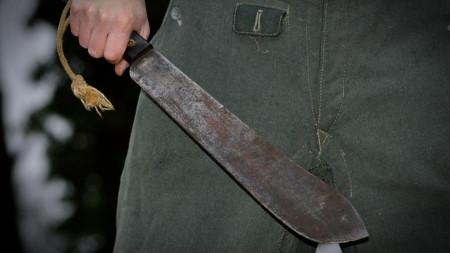 Youth gangster Abdirahman Basa, who was armed with a machete, and five others robbed a group of students of two iphones in Ringwood.