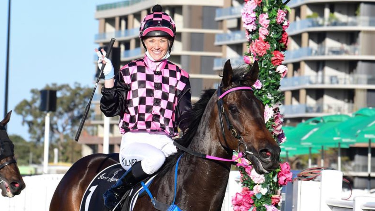 Leah Kilner in her race riding days. Picture: Grant Peters, Trackside Photography.