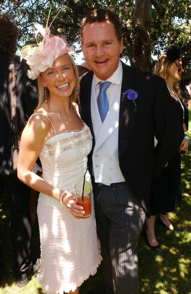 Sophie Wyett with Adam Sangster, son of racehorse owner Robert Sangster at Derby Day.