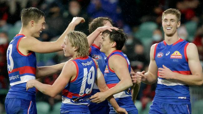 The Bulldogs take on the Lions at the Gabba on Saturday night. Picture: Grant Viney/AFL Photos via Getty Images