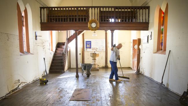 St Marks Anglican Church in Picton suffers severe water damage with numerous head stones snapped or toppled over.