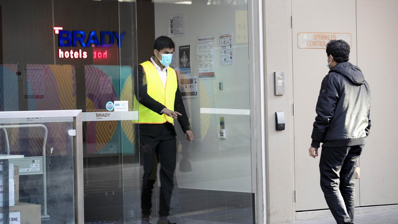 A staff member at the Brady Hotel in Melbourne CBD. Picture: David Geraghty/NCA Newswire