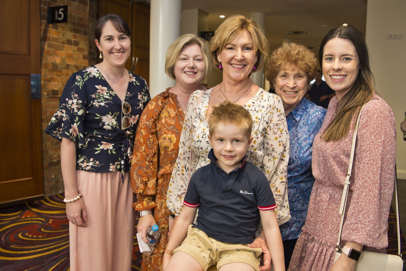 Excited to see the show are (from left) Nadia Robotham, Jenna Goleby, Maree Robotham, Harrison Goleby, Jean Kuhn and Kait Robotham at Once Upon a Time presented by Dance Central junior school at Empire Theatres, Saturday, November 9, 2019. Picture: Kevin Farmer