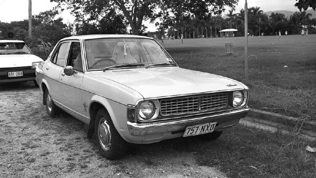 Gwen Grover's light green 1975 Valiant Galant sedan was found with her body inside it on Lake St, 125m south of Rutherford St, about noon on October 1983. by Craig Wallace Lock, who said Mrs Grover was sitting upright in the vehicle. Picture: Supplied