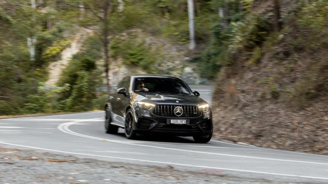 Petrol and electric power combine to deliver 500kW and 1020Nm in the Mercedes-AMG GLC 63 Coupe.