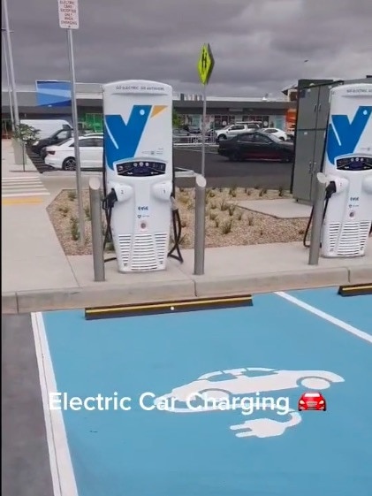 There’s even car spaces for electric cars.