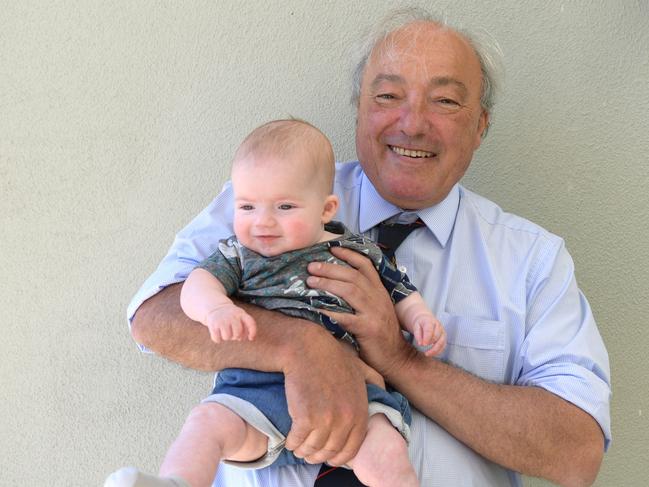 Macarthur MP Mike Freelander with Samuel Calman in 2017. Picture: Simon Bullard