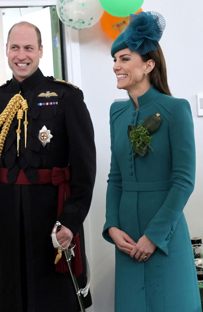 Kate was dressed head to toe in St Patrick’s Day green. Picture: AFP