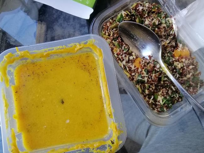 On the Gold Coast quarantine guests are served pre-packaged supermarket food that looks anything but appetising. Picture: supplied