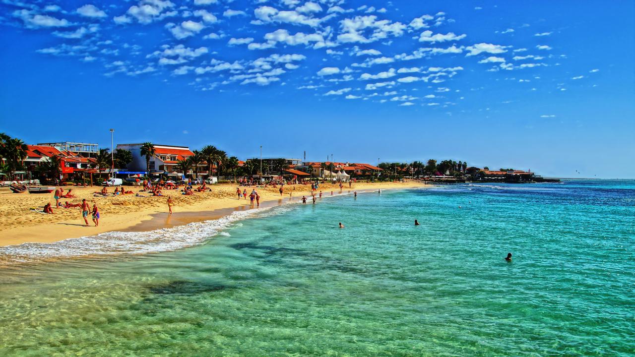 The main beach in Santa Maria on Sal island.