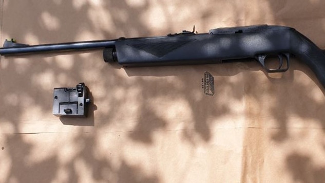 A rifle allegedly found at North’s home. Picture: NSW Police Force.