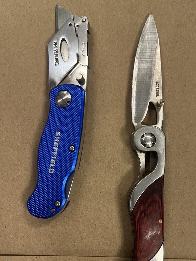 More than 50 knives were seized across the weekend in the operation aimed at targeting violence and violent offenders. Picture: NSW Police