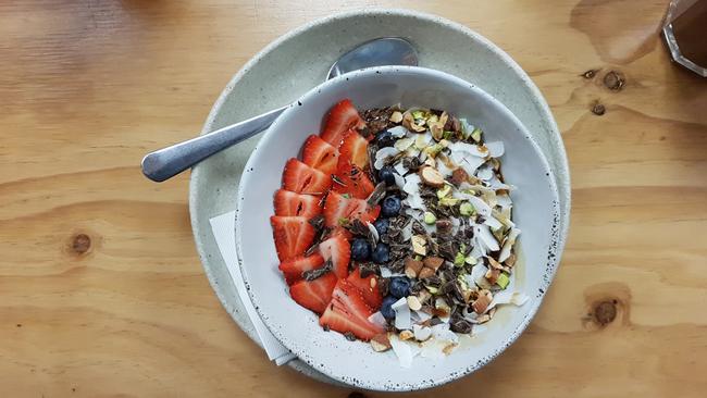 Chocolate chia bowl at Brick and Mortar Creative, Norwood.