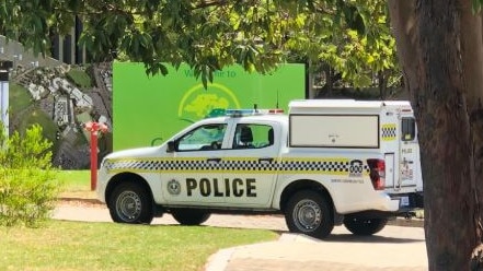 Police vehicle at Golden Grove High School after reports of an assualt . Picture: The Advertiser