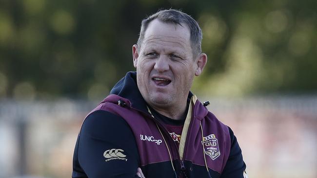 Maroons coach Kevin Walters during the Queensland Maroons training session, ahead of State of Origin III against the New South Wales Blues at Langlands Park in Brisbane, Tuesday, July 4, 2017. (AAP Image/Regi Varghese) NO ARCHIVING