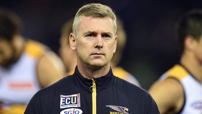 West Coast Eagles coach Adam Simpson says his team, which made the Grand Final last season, deserves to be outside of the top four right now.