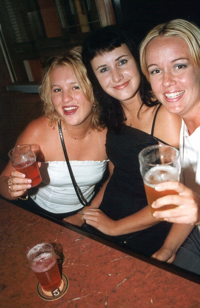 Krystina Lopatich, Sophie Magnusson and Kasey Leask at O’Malley’s, 2000.
