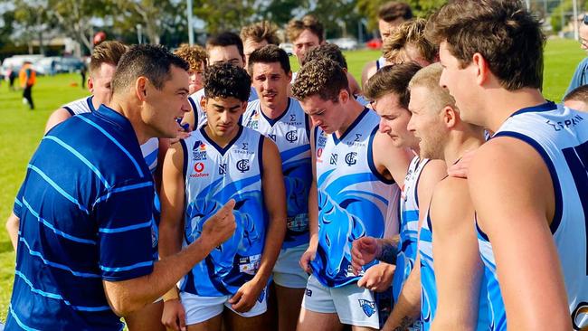 Glenunga coach Nathan Grima will need to command his troops through a testing season this year. Picture: Max Stapleton