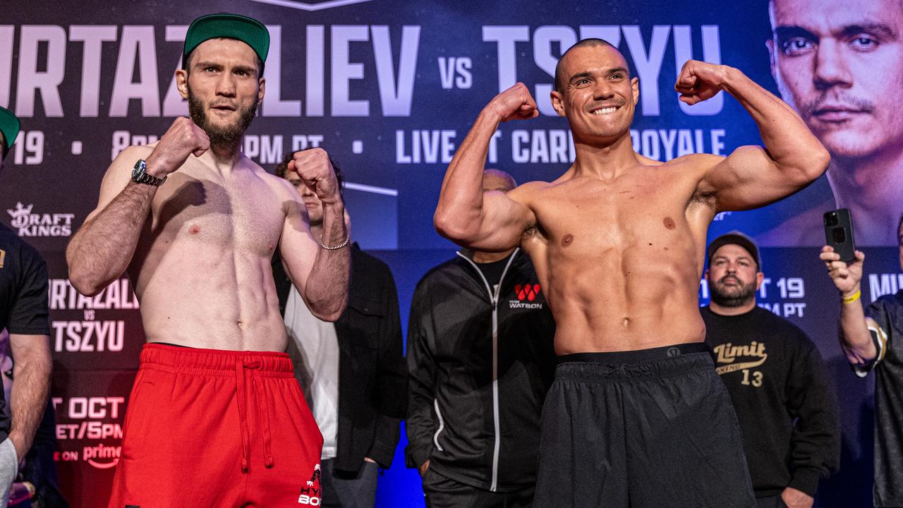 Tim Tszyu has been caught up in an entertaining hotel exchange before Fridays weigh-ins here in the US. Picture: No Limit Boxing