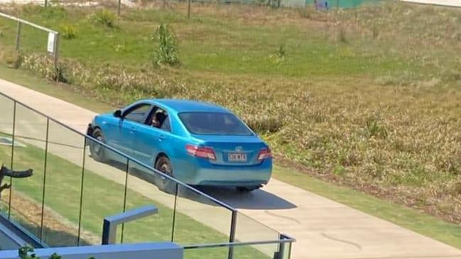 A car pictured illegally driving on the Oceanway at Palm Beach. Picture: Supplied by Gold Coast City Council