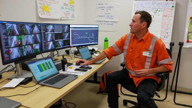 The back-up control room on the new Parramatta light rail, at Dundas, on Wednesday. Picture: Justin Lloyd