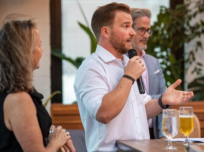 Speaking at the launch of "Experience Manly ", a local tourism organisation, at the Manly Greenhouse on Wednesday, one of its founders, Matt Clifton. Picture: Experience Manly