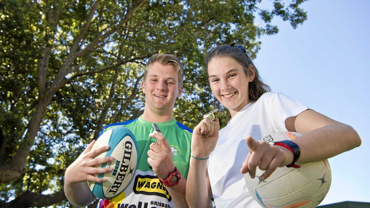 IN CHARGE: Siblings Addison and Miah Hickman have been named in The Chronicle's inaugural 21 Rising Stars series. The young TACAPS students are keen players and officials. Picture: Kevin Farmer