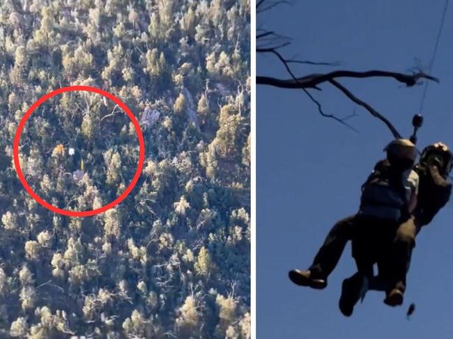 A paraglider has been rescued after becoming stuck in a 10m tree in regional Victoria.