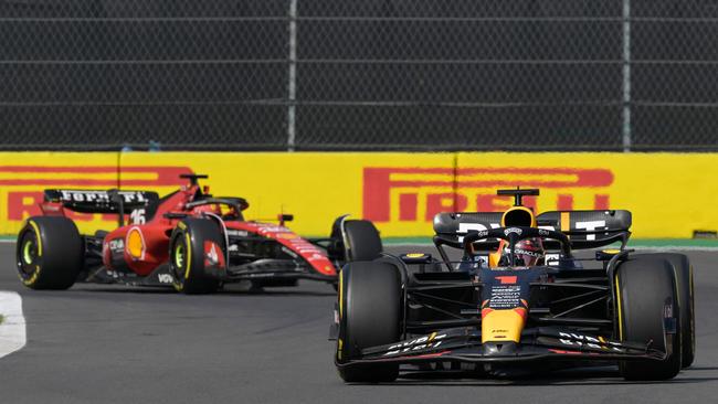 Red Bull Racing's Dutch driver Max Verstappen (R). Picture: AFP