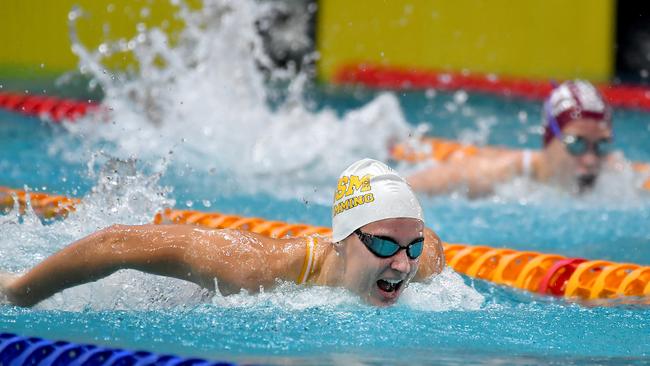 Hannah Casey of Mt St Michaels College at the CASSSA swimming championships. Picture, John Gass