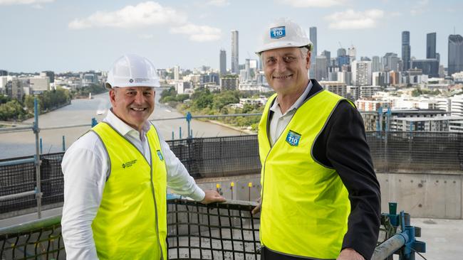 Consolidated Properties Group CEO and Chairman Don O’Rorke (left) and Hutchinson Builders Chairman Scott Hutchinson (right) were excited to see the project near completion.