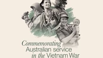 The poster commemorating the Vietnam War featuring the photo of Lieutenant Margaret Ahern.