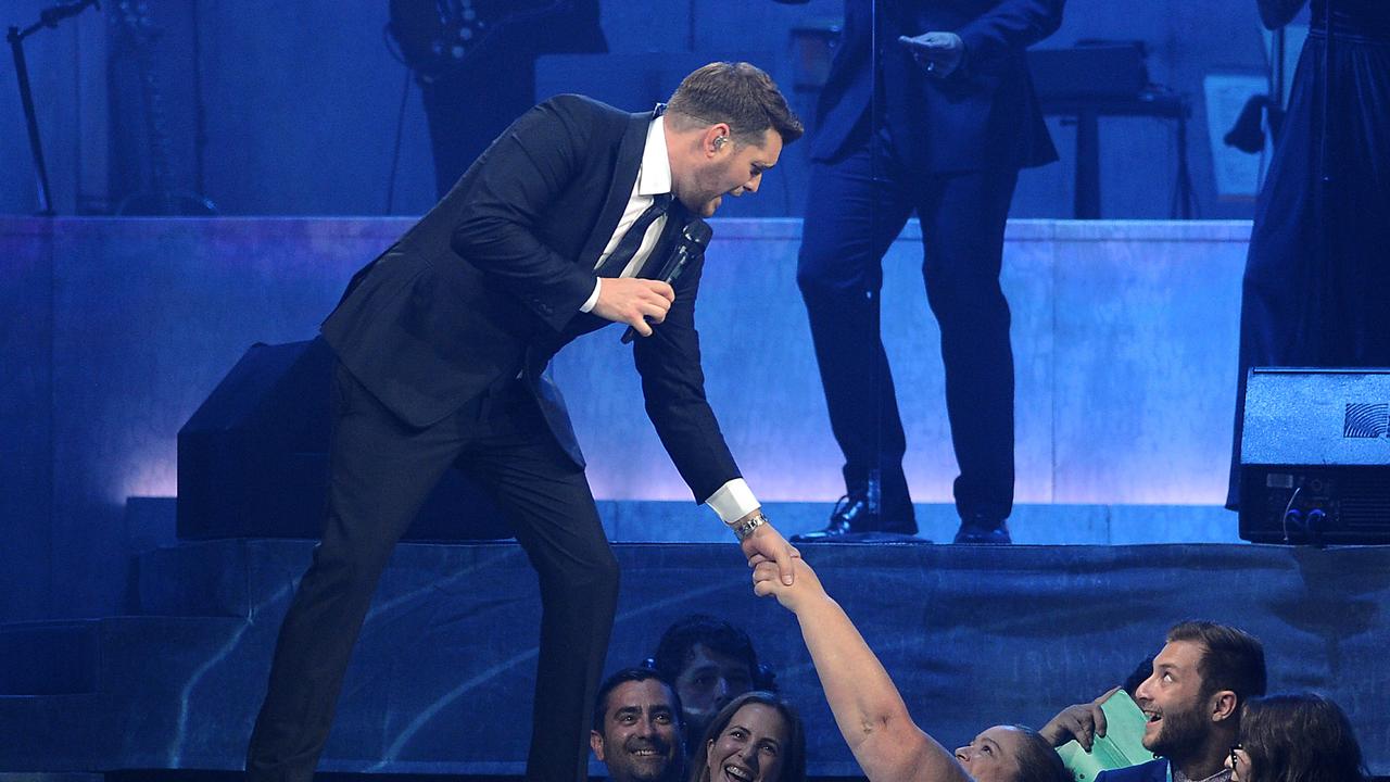 Michael Buble concert at Brisbane Entertainment Centre. Tuesday February 4, 2020. (AAP image, John Gass)