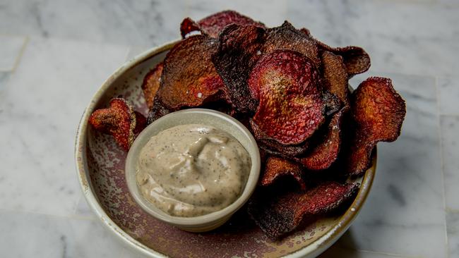 Beetroot chips. Picture: Jerad Williams