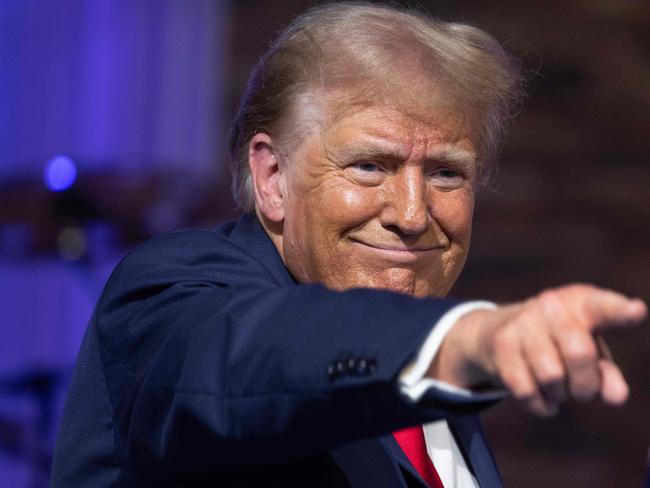 Republican presidential candidate Donald Trump joins community leaders for a roundtable discussion at the 180 Church. Picture: Getty Images